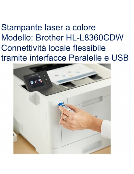 Brother HL-L8360CDW stampante laser a colore con connettività locale flessibile tramite interfacce Parallele e USB