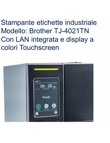 Stampante etichette Brother TJ-4021TN con display touchscreen