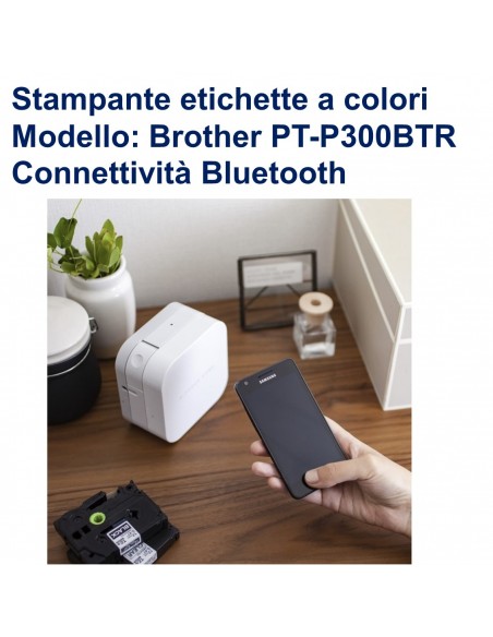 Stampante etichette a colori Brother PT-P300BTR con connessione via Bluetooth