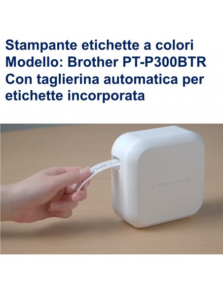 Stampante etichette a colori Brother PT-P300BTR con taglierina incorporata
