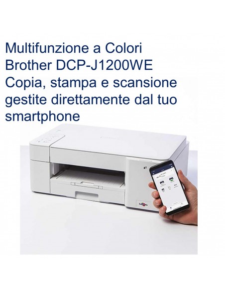Brother DCP-J1200WE Multifunzione a Colori copia, stampa e scansiona direttamente dal tuo telefono