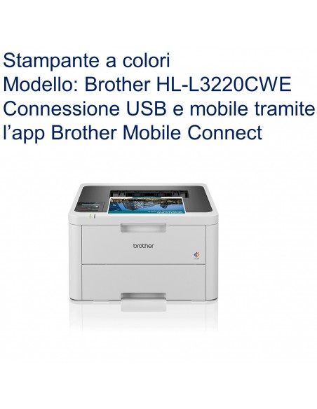 STAMPANTE BROTHER LASER LED COLORI HL-L3220CW WiFi USB2.0 con app mobile