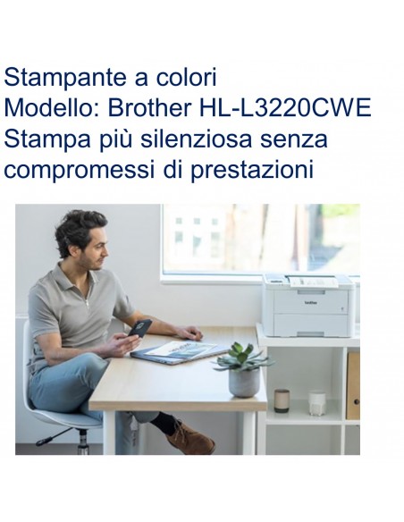 STAMPANTE BROTHER LASER LED COLORI HL-L3220CW WiFi USB2.0 stampa più silenziosa