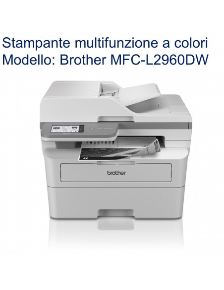 MULTIFUNZIONE BROTHER LASER MFC-L2960DW A4 34PPM 128MB 250FF FAX DADF Single Pass 50FF DUPLEX LAN USB2.0 WiFi