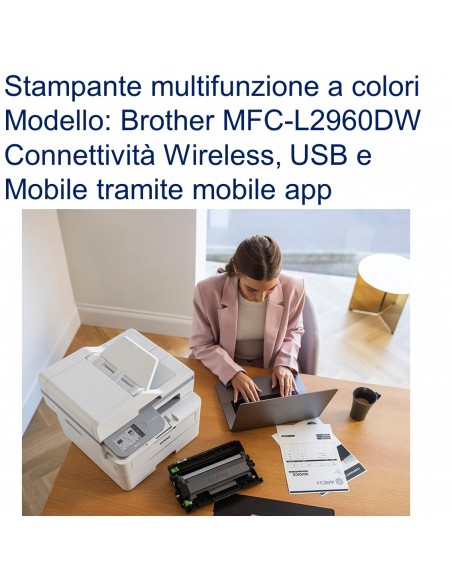 BROTHER MFCL2960DWRE1
MULTIFUNZIONE BROTHER LASER MFC-L2960DW  LAN USB2.0 WiFi
