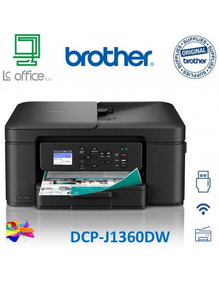 BROTHER DCPJ1360DWRE1
MULTIFUNZIONE BROTHER DCPJ1360DW A4 16ipm 1x150 ADF F/R in stampa USB WiFi