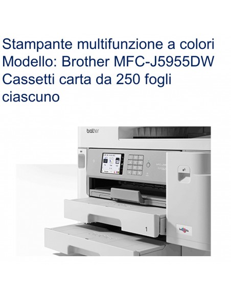 BROTHER MFCJ5955DWRE1 MULTIFUNZIONE BROTHER INK MFC-J5955DW  Single Pass LAN USB2.0 WiFi LCD 8.8cm