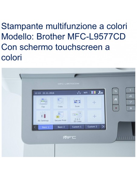BROTHER MFCL9577CDWYV1 MULTIFUNZIONE BROTHER LASER MFC-L9577CDW A4 con schermo touch