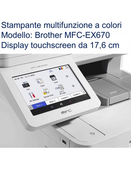 MULTIFUNZIONE BROTHER LASER MFC-EX670 A4 40PPM Display 7"