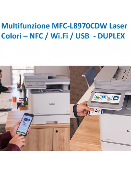 MULTIFUNZIONE BROTHER LASER COLORE A4 MFC-L8970CDW 31PPM ADF WiFi DUPLEX FAX