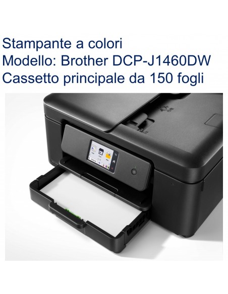 MULTIFUNZIONE BROTHER DCPJ1460DW A4 16ipm 1x150 ADF F/R USB WiFi cassetto principale da 150 fogli