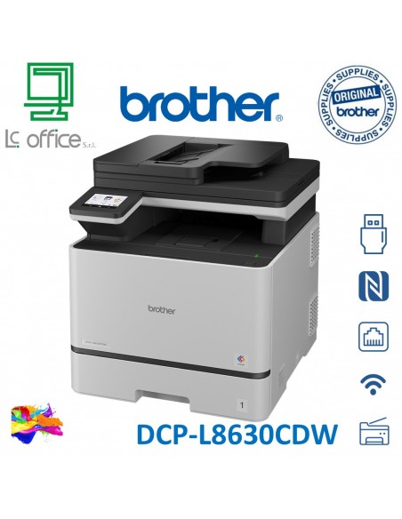 MULTIFUNZIONE BROTHER LASER COLORE A4 DCP-L8630CDW 31PPM DUPLEX ADF WiFi LCD