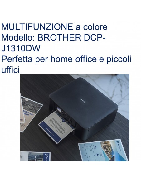 MULTIFUNZIONE BROTHER DCPJ1310DW A4 16ipm 1x150 F/R in stampa USB WiFi perfetta per home office