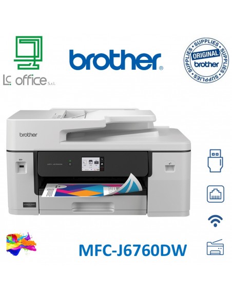 MULTIFUNZIONE BROTHER INK MFC-J6760DW  DUPLEX LAN USB WiFi FAX LCD 6,8cm