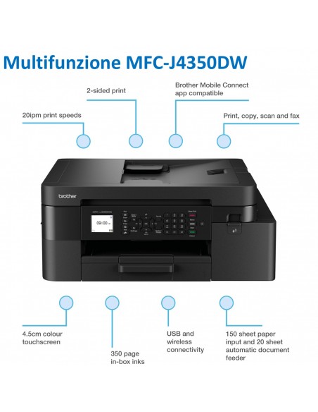 MULTIFUNZIONE BROTHER INK MFC-J4350DW  USB WiFi