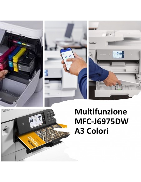 MULTIFUNZIONE BROTHER INK MFC-J6975DW Full A3 31ipm FAX ADF DUPLEX in stampa LAN USB WiFi LCD 8.8cm