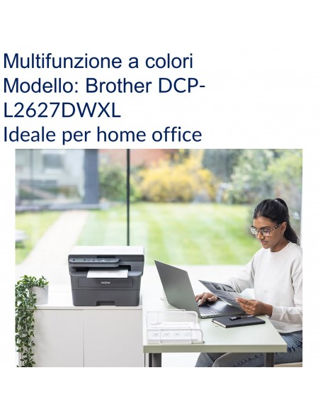 ULTIFUNZIONE BROTHER LASER DCP-L2627DWXL A4  DUPLEX USB2.0 WiFi ideale per home office