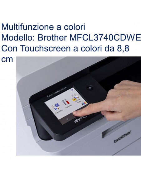 Brother MFC-L3740CDWE Stampante multifunzione Laser/LED a colore WiFi con touchscreen