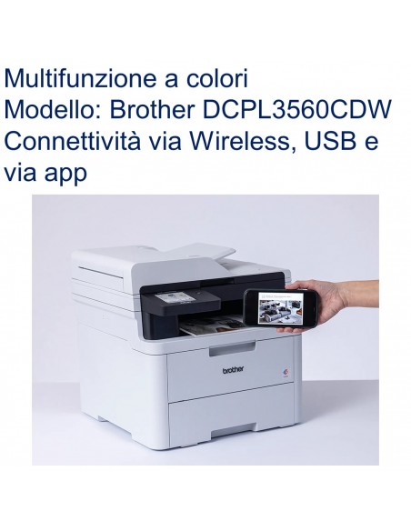 Brother DCP-L3560CDW Stampante multifunzione Laser/LED a colore WiFi e app per stampare dal telefono