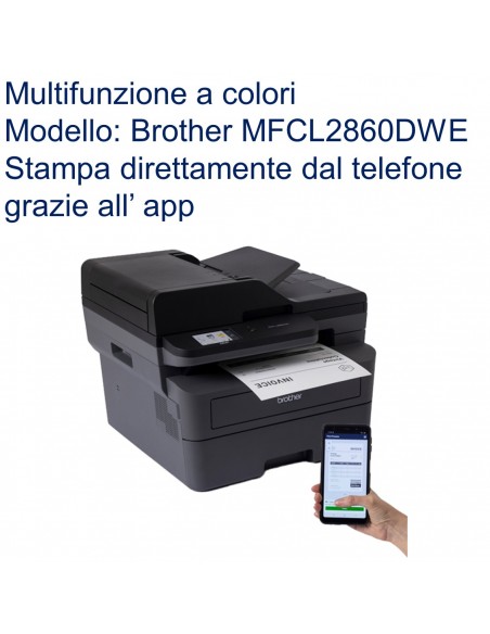 Brother MFC-L2860DWE Stampante multifunzione Laser Mono WiFi Stampa comodamente dal tuo telefono