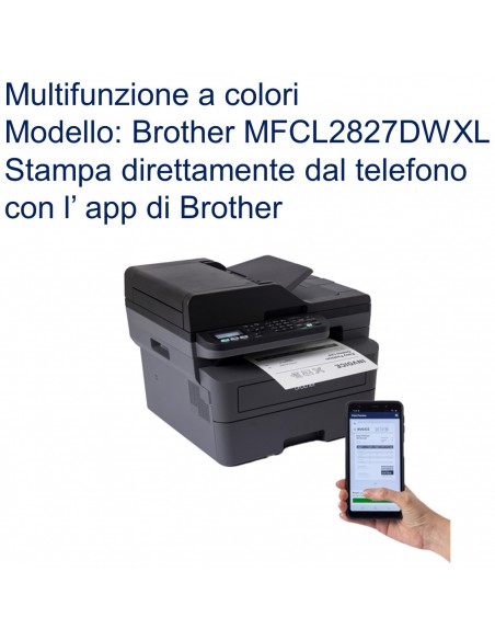Brother MFC-L2827DWXL Stampante multifunzione Laser Mono WiFi stampa direttamente dal tuo telefono