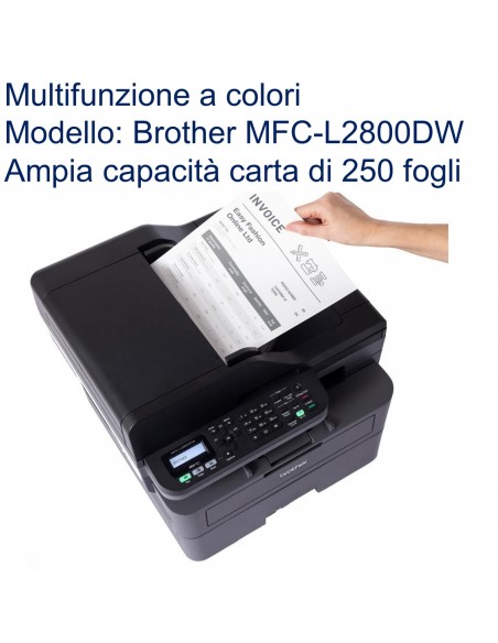 Brother MFC-L2800DW Stampante multifunzione Laser Mono WiFi capacità di 250 fogli