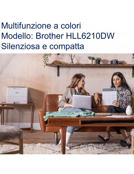 Brother HL-L6210DW Stampante Laser Mono WiFi silenziosa e compatta