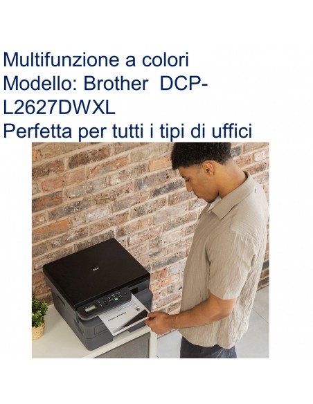 MULTIFUNZIONE BROTHER LASER DCP-L2627DWXL A4 DUPLEX USB2.0 WiFi per tutti i tipi di uffici