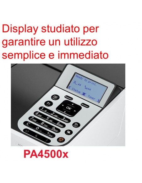 STAMPANTE KYOCERA ECOSYS PA4500x A4 45ppm DUPLEX LAN USB con display semplice e immediato