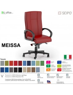 MEISSA M0008 Poltrona direzionale Gas oscillante con fulcro avanzato "D" con braccioli fissi SEIPO TESSUTO V