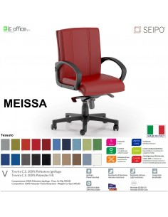 MEISSA M0012 Poltrona semi direzionale Gas oscillante con fulcro avanzato "D" con braccioli fissi SEIPO TESSUTO V