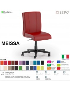MEISSA M0013 Poltrona operativa girevole visitatore Gas "A" senza braccioli SEIPO Ecopelle D2