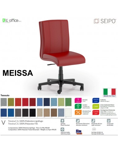 MEISSA M0013 Poltrona operativa Gas "A" senza braccioli SEIPO TESSUTO V