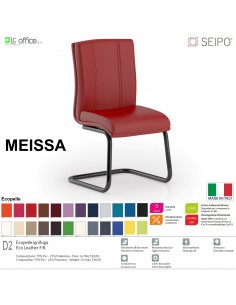 MEISSA M0014 Poltrona a slitta telaio nero Slitta senza braccioli SEIPO Ecopelle D2