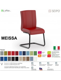 MEISSA M0014 Poltrona operativa a slitta telaio nero Slitta senza braccioli SEIPO TESSUTO V