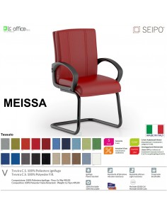 MEISSA M0016 Poltrona operativa a slitta telaio nero Slitta con braccioli SEIPO TESSUTO V