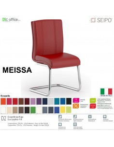 MEISSA M0015 Poltrona a slitta telaio cromato Slitta senza braccioli SEIPO Ecopelle D2