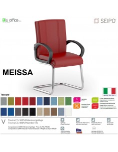 MEISSA M0017 Poltrona operativa a slitta telaio cromato Slitta con braccioli SEIPO TESSUTO V