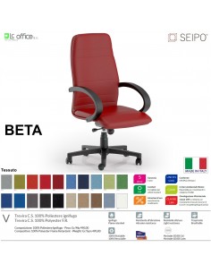 BETA B0081 Poltrona direzionale Gas oscillante "B" con braccioli fissi Base 5 razze nylon SEIPO TESSUTO V