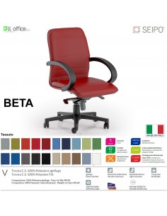 BETA B0084 Poltrona semi direzionale Gas oscillante con fulcro avanzato "D" con braccioli fissi SEIPO TESSUTO V