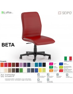 BETA B0085 Poltrona operativa girevole visitatore Gas "A" senza braccioli SEIPO Ecopelle D2