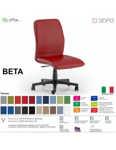 BETA B0085 Poltrona operativa Gas "A" senza braccioli SEIPO TESSUTO V