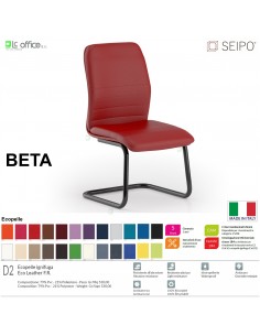 BETA B0087 Poltrona a slitta telaio nero Slitta senza braccioli SEIPO Ecopelle D2