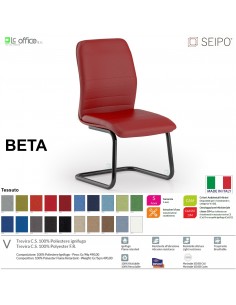 BETA B0087 Poltrona operativa a slitta telaio nero Slitta senza braccioli SEIPO TESSUTO V