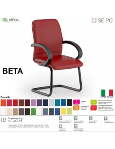 BETA B0089 Poltrona a slitta telaio nero Slitta con braccioli SEIPO Ecopelle D2