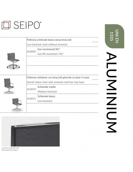 MODELLI Aluminium schienale rete alto SEIPO