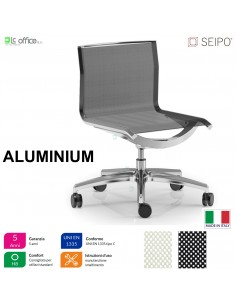 ALUMINIUM AL0009 Poltrona operativa rivestimento in rete senza braccioli movimento ‘BC’ Seipo