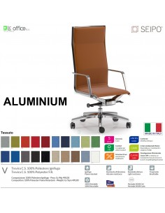 ALUMINIUM AL0032 Poltrona schienale alto braccioli movimento 'BC' Seipo tessuto B CLASS 1IM