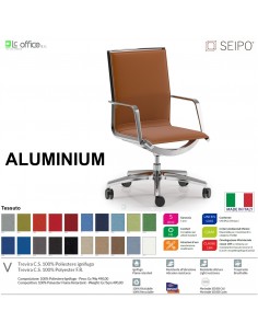 ALUMINIUM AL0033 Poltrona schienale medio braccioli movimento 'AC' Seipo tessuto V CLASS 1IM
