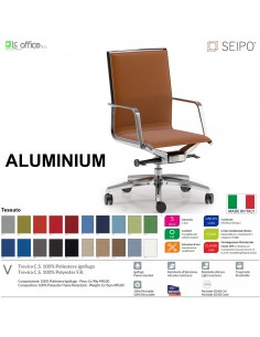 ALUMINIUM AL0034 Poltrona schienale medio braccioli movimento 'BC' Seipo tessuto V CLASS 1IM